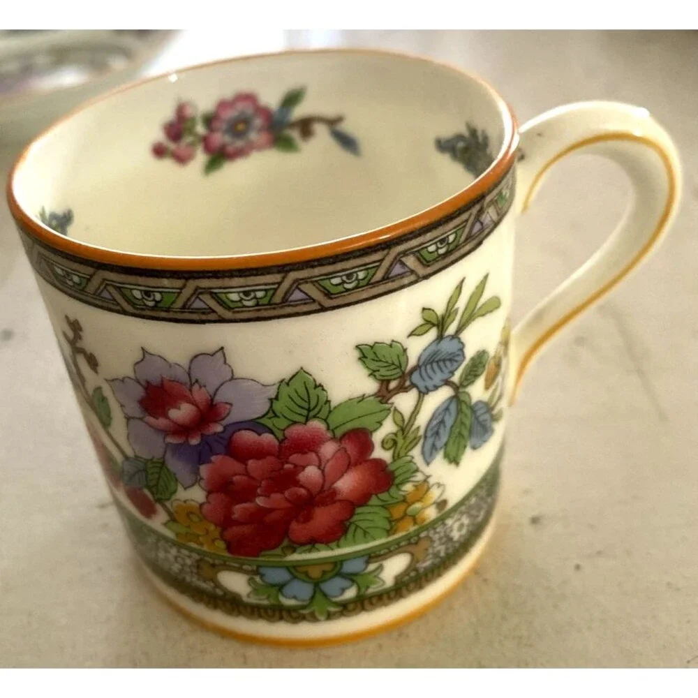 Paragon Tree of Kashmir Demitasse Teacup & Saucer Vintage Queen Elizabeth